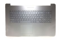 Оригинальная клавиатура для ноутбука Asus N750JV, N750JK, R750JV series, передняя панель, rus, silver, подсветка
