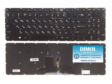 Оригинальная клавиатура для ноутбука Toshiba Satellite L50-C, L50D-C, C55-C, P50D-C series, ru, black, подсветка