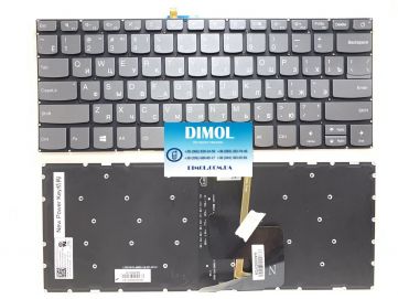 Оригинальная клавиатура для ноутбука Lenovo IdeaPad 120S-14, 320-14, 320S-14, 320-14IKB, 320-14ISK, 320S-14IKB, 320S-14ISK series, rus, gray, подсветка