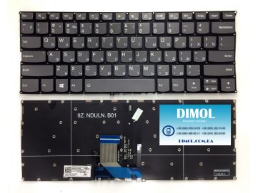 Оригинальная клавиатура для ноутбука Lenovo Yoga 720-13, 720-13ISK, 720-13IKB, 720-13IKBR series, rus, gray, подсветка