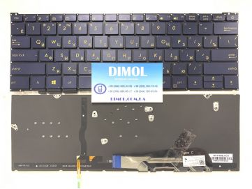 Оригинальная клавиатура Asus Zenbook 3 UX390, UX390UA series, синий, подсветка 