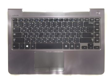 Оригинальная клавиатура для ноутбука Samsung NP530U4B, NP530U4C, NP535U4C, NP530U4BI, 530U4, NP530U4, 530U4B, 530U4C rus, black, передняя панель