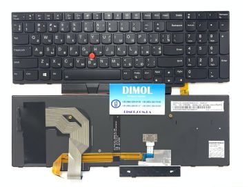 Оригинальная клавиатура для ноутбука Lenovo Thinkpad T570, T580, P51S, P52S series, ru, black, подсветка