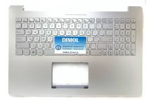 Оригинальная клавиатура для ноутбука Asus N501, N501J, N501JW, N501V, N501VW series, ru, silver, подсветка