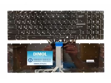 Оригинальная клавиатура для ноутбука MSI GE63, GE73 series, rus, black, RGB backlit connect, colorful backlight 