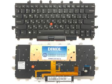 Оригинальная клавиатура для ноутбука Lenovo Thinkpad X1 Carbon Gen 4 series, black, подсветка