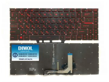 Оригинальная клавиатура для ноутбука MSI GF63, GF63 8RC, GF63 8RD series, rus, black, подсветка