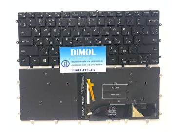 Оригинальная клавиатура для ноутбука Dell XPS 15 9550, 9560, 9570, Inspiron 15-7558, 15-7568 series, ru, black, подсветка 