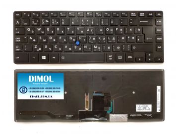 Оригинальная клавиатура для Toshiba Tecra Z40, Z40-A, Z40-AK01M, Z40-AK03M, Z40-AK05M series, black, ru, подсветка 