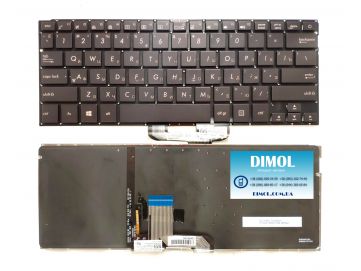 Оригинальная клавиатура для ноутбука Asus U410UAK, RX310UQ, U4000UQ, RX410UAK, U310UQK, BX310UQK series, black, ru, подсветка