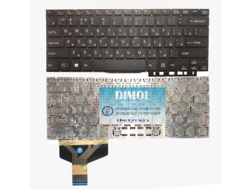 Оригинальная клавиатура для ноутбука Sony Vaio SVF13, Vaio SVF14 (VER.1) series, black, ru, подсветка  