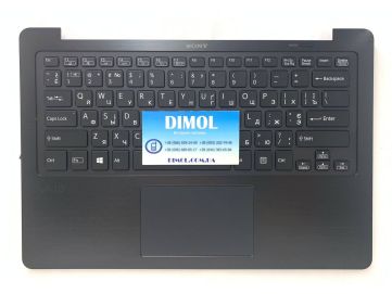 Оригинальная клавиатура для ноутбука Sony Vaio SVF13, Vaio SVF14 series, black, ru, подсветка, передняя панель