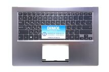 Оригинальная клавиатура для ноутбука Asus ZenBook UX302, UX302L, UX302LA, UX302LG series, подсветка, панель серый металлик