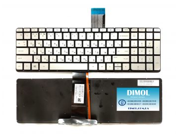 Оригинальная клавиатура для ноутбука HP Envy X360 15-U series, ru, silver, подсветка 