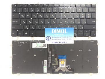 Оригинальная клавиатура для ноутбука Dell XPS 13 9365 series, rus, black, подсветка   