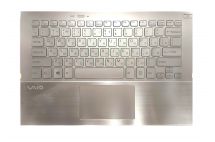 Оригинальная клавиатура для ноутбука Sony Vaio Pro 11 series, ru, silver, подсветка, передняя панель
