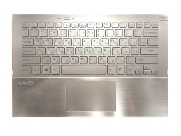 Оригинальная клавиатура для ноутбука Sony Vaio Pro 11 series, ru, silver, подсветка, передняя панель