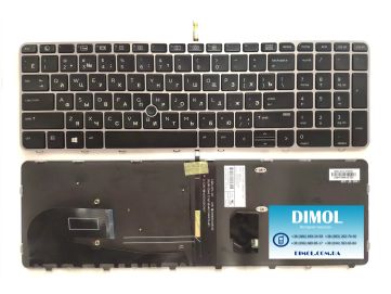 Оригинальная клавиатура для ноутбука HP Elitebook 755 G3, 755 G4, 850 G4, Zbook 15u G3, Zbook 15u G4 series, rus, black, подсветка
