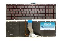 Оригинальная клавиатура для ноутбука HP Omen 15-ax, Pavilion 15-ab series, black, ru, красная подсветка