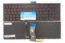 Оригинальная клавиатура для ноутбука HP Omen 15-ax, Pavilion 15-ab series, black, ru, красная подсветка