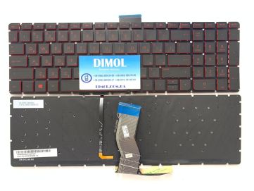 Оригинальная клавиатура для ноутбука HP Omen 15-ax, Pavilion 15-ab series, black, ru, красная подсветка