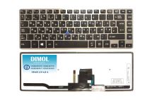Оригинальная клавиатура для Toshiba Tecra Z40, Z40-A, Z40-AK01M, Z40-AK03M, Z40-AK05M series, black, ru, подсветка, серая рамка Оригинальная клавиатура для Toshiba Tecra Z40, Z40-A, Z40-AK01M, Z40-AK03M, Z40-AK05M series, black, ru, подсветка, серая рамка