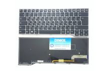 Оригинальная клавиатура для Fujitsu-Siemens LifeBook T725, T726 series, ru, black, серая рамка, подсветка