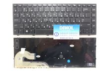 Оригинальная клавиатура для ноутбука HP EliteBook 840 G5, 846 G5, 745 G5 series, ru, black, серебристая рамка