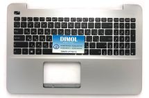 Оригинальная клавиатура для ноутбука Asus X555L, X555Y, X554L, X554Y, R556L, R556Y, X555S, K555S series, black, ru, серебристая панель, динамики