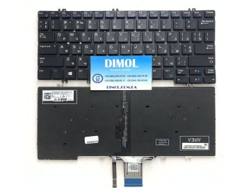 Оригинальная клавиатура для ноутбука Dell Latitude E7280, 7290, 7390, 5280, 5290, E7285, E5285, 5289 series, rus, black, подсветка