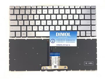 Оригинальная клавиатура для ноутбука HP Pavilion X360 14-CD series, silver, ru, подсветка