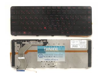 Оригинальная клавиатура для ноутбука HP Envy 14-1000, Envy 14-2000 series, rus, black, подсветка