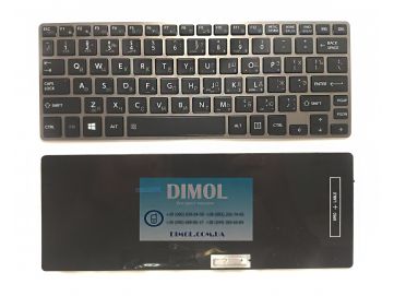 Оригинальная клавиатура для Toshiba Portege Z30, Z30-A, Z30-A1301, Z30-A1301L, Z30-A1302, Z30-A1310 series, black, ru, серая рамка