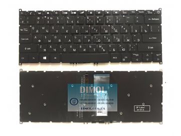 Оригинальная клавиатура для ноутбука Acer Swift 3 SF314-41 series, black, ru, подсветка, (VER.2)