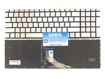 Оригинальная клавиатура для ноутбука HP Pavilion Gaming 15-CX, 15-CN, 15-CW, 15-CR, 15-CS, 15-DA, 15-DB, 15-DF, 15-CW, 17-BY, 17-CA series, rus, silver, подсветка