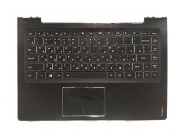 Оригинальная клавиатура для ноутбука Lenovo Ideapad U330, U330P, U330T series, ru, black, передняя панель, подсветка