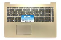Оригинальная клавиатура для Lenovo IdeaPad 320-15, 330-15, 520-15 series, gray, ru, золотая передняя панель, подсветка