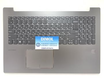 Оригинальная клавиатура для Lenovo IdeaPad 320-15, 330-15, 520-15 series, gray, ua, серая передняя панель, подсветка, отпечаток пальца