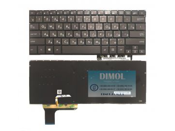 Оригинальная клавиатура для ноутбука Asus UX302, UX303 series, ru, brown, подсветка