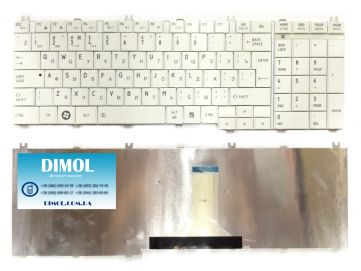 Оригинальная клавиатура для Toshiba Satellite C650, C655, C660, C670, L650, L655, L670, L675, L750, L755 series, white, ru