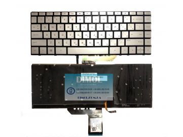 Оригинальная клавиатура для ноутбука HP Spectre X360 15-BL series, ru, silver, подсветка