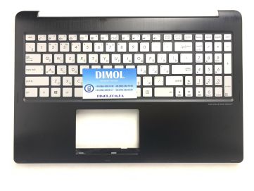 Оригинальная клавиатура для ноутбука Asus Q551, Q551l, Q551ln series, ru, серебристый, черная передняя панель, подсветка