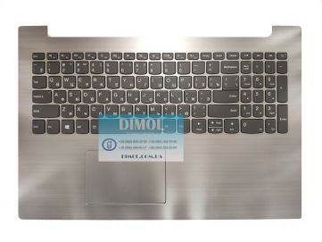 Оригинальная клавиатура для ноутбука Lenovo IdeaPad 330-15 series, rus, gray, подсветка, серебристая передняя панель