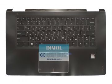 Оригинальная клавиатура для Lenovo Yoga 710-15 series, black, ru, подсветка, черная передняя панель