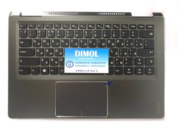 Оригинальная клавиатура для Lenovo Yoga 710-14, Yoga 710-14IKB, Yoga 710-14ISK series, black, ua, подсветка, серая передняя панель