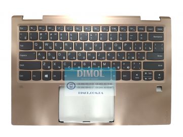 Оригинальная клавиатура для Lenovo Yoga 720, Yoga 720-13IKB gray, ru, розовое золото передняя панель, подсветка