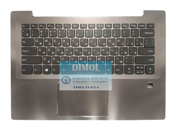 Оригинальная клавиатура для ноутбука Lenovo IdeaPad 520S-14IKB series, rus, gray, подсветка, серая передняя панель