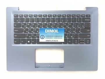 Оригинальная клавиатура для ноутбука Lenovo ideapad 120S-14IAP series, ua, gray, голубая передняя панель