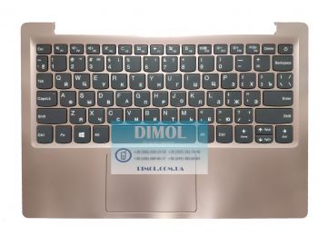 Оригинальная клавиатура для ноутбука Lenovo Ideapad 120S-11IAP series, rus, gray, передняя панель, тачпад
