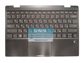 Оригинальная клавиатура для ноутбука Lenovo Yoga 720-12IKB, 720-12ISK series, rus, gray, серая передняя панель, тачпад, подсветка
